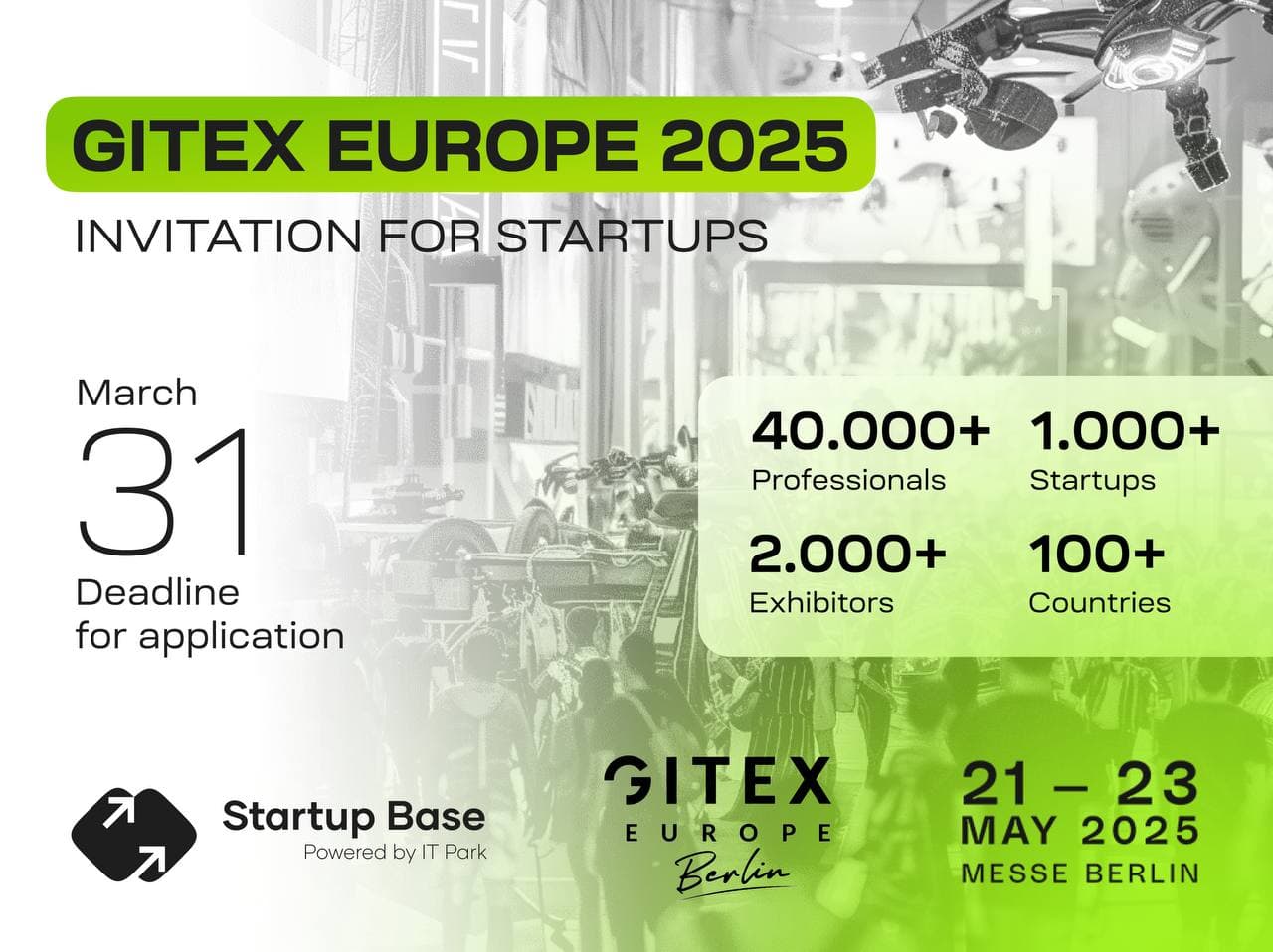 GITEX EUROPE 2025 da ishtirok etish uchun startaplarga taklifnoma