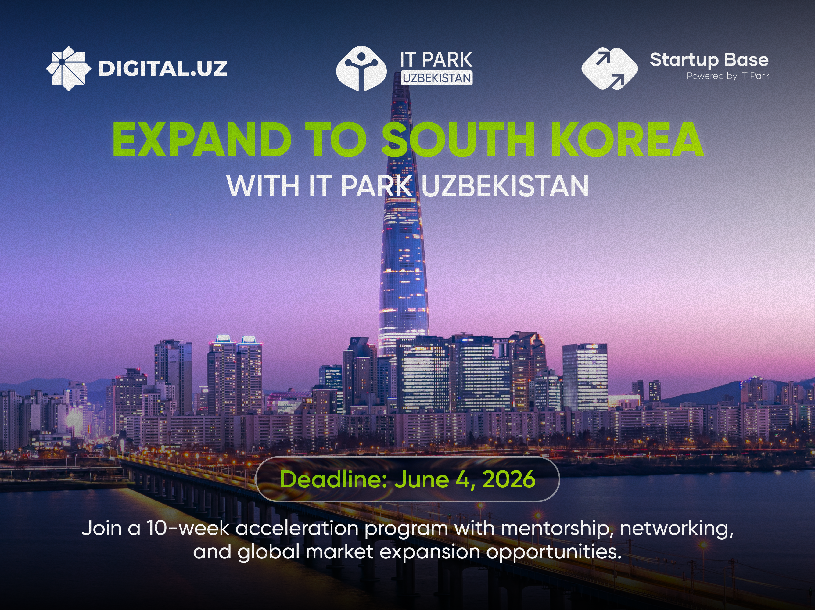 IT Park Uzbekistan bilan Janubiy Koreya bozoriga chiqing